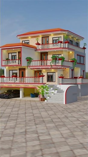 Modern village house 🏡 Design #elevation #frontelevation #house #housedesign #home #song #hindisong