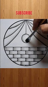 circle Scenery drawing with heart #shorts #short