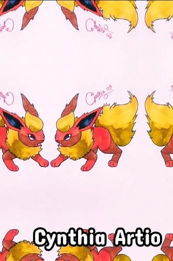 Drawing Flareon ✏️✨ #shorts#drawing#pokemon#anime#flareon#eeveelution#how#howto#howtodraw#stepbystep