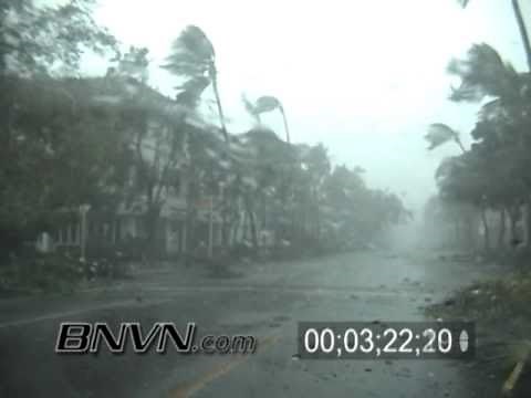 10/24/2005 Footage of Hurricane Wilma hitting downtown Naples Florida.
