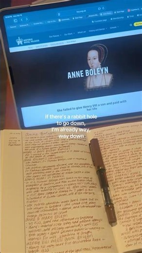 my commonplace journal entry from last night all about Anne Boleyn 📖☕️🤎⭐️