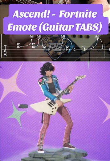 Ascend! - Fortnite Emote (Guitar Cover with TABS) @Fortnite Official #fyp #music #cover #guitarra #xybca