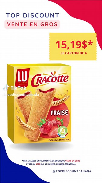🚨 TOP DISCOUNT - VENTE EN GROS 🚨 située au 6719 rue Saint-Hubert à Montréal J-2 avant l’ouverture de notre sixième boutique le samedi 16 décembre 2023 à 10:00 ! 🎉 Petit aperçu des produits et prix proposés 👀 ESPACE OUVERT AUX PROFESSIONNELS ET AU PUBLIC 😊 N’hésitez pas à partager un maximum la publication et à nous visiter nombreux 💙🤍❤️ #topdiscountcanada #epiceriefrançaise #montreal #venteengros