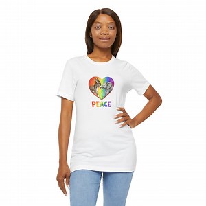 Rainbow Heart Peace Shirt | Kindness Tee Gift | Unity T-shirt | Positive Message Shirt | Pride & Inclusion Apparel - Etsy
