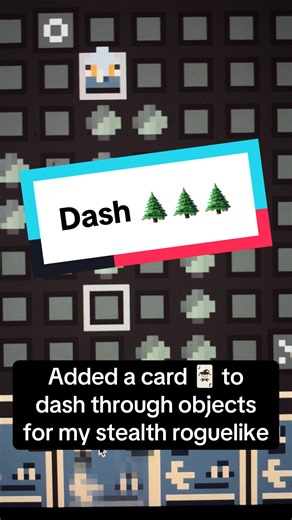 Added a new card to my game that allows you to dash through objects 🐥🌲🌲🌲 #gamedev #pixelart #2d #gametok #roguelike