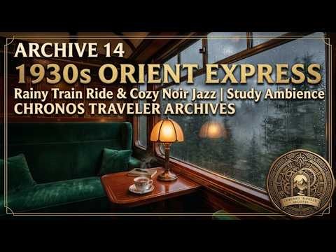 Archive 14 - 1930s Orient Express | Rainy Train Ride & Cozy Noir Jazz | Study Ambience