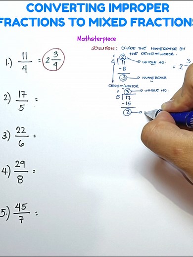 Convert Improper Fractions to Mixed Numbers Easily