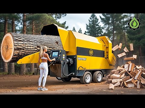 Fastest Biggest Firewood Processing Machine | Dangerous Big Chainsaw Cutting Tree machines #39