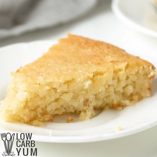 A simple crustless pie that's sure to be a winner with any coconut fan. Get the recipe: https://lowcarbyum.com/lemon-coconut-custard-pie-coconut-milk/ | Low Carb Yum