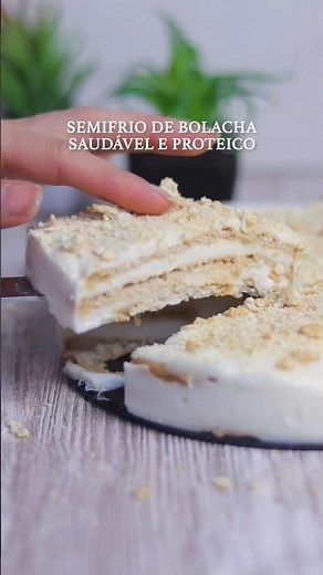 SEMIFRIO DE BOLACHA SAUDÁVEL PROTEICO E SEM AÇUCARES ADICIONADOS - 155kcal calorias por fatia!