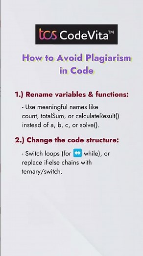 Avoid Plagiarism | TCS CodeVita 2025 | Part 1