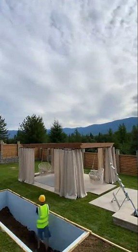 MESMERIZING POOL HOUSE CONSTRUCTION: Heavy Roof Drop & Instant Build Timelapse