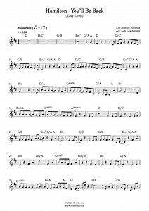 Hamilton - You'll Be Back (Easy Level) (Lin-Manuel Miranda) - Violin Sheet Music