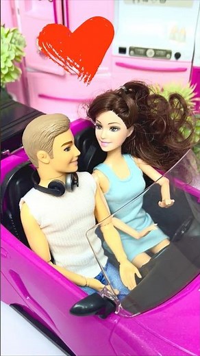 Satisfying Barbie Picks Up Ken in Pink Car! Unboxing ASMR #shorts