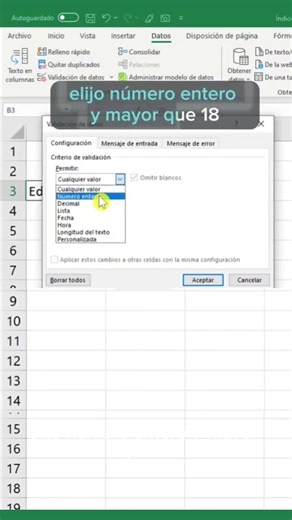 ✅Asegura la calidad de tus datos con la validación de datos en Excel 🔒📊