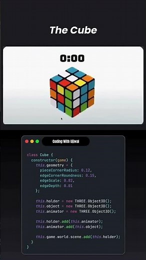 🎲 Building a 3D Rubik's Cube with JavaScript & Three.js! 💻#Subscribe #Like #programming