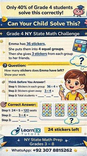 🧠 Can your Grade 4 child solve this NY State math challenge? #grade6math #mathchallenge#mathpractice