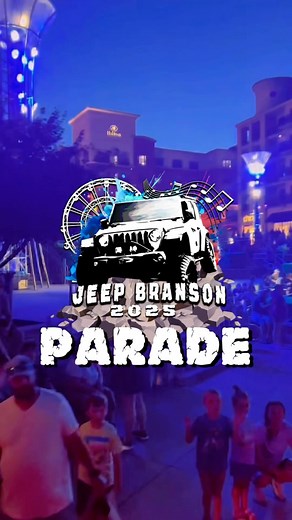🎉 Jeep Branson 2025 Parade & Cruise! 🎉 Line up for Parade Goers- 5:30 in south Convention Center Parking Lot Parade Watchers- 7:30 is when we will take off! Get ready for Candy, Ducks, and more! It’ll be a great time, so bring out the whole family! Join the Jeep parade through Branson Landing (limited spots!), then cruise to the Light & Sound After Party! 🔥 Sign up now! 👉 Jeep-Branson.com #JeepBranson2025 #JeepParade #BransonLanding #LightAndSound #JB25 | Jeep Branson