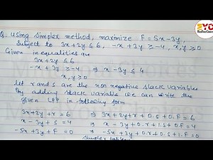 Simplex Method Class 12 | Simplex Method Maximization | Class 12 Linear Programming Problem