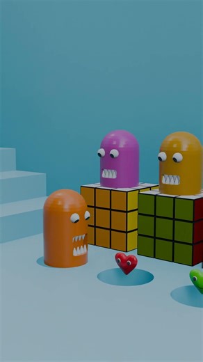 Cubes 3D Animation 💚💖
