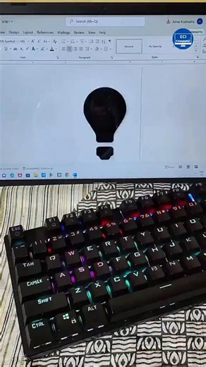 ECI COMPUTER on Instagram: "Bulb 💡 Secret Trick Ms Word #computer #trick #shortcutkeys #msword #symbol"