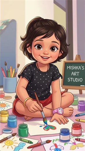 Mishka Coloring 🥰🎨 #funnyvideo #love #subscribe #kidsvideo #viralvideo