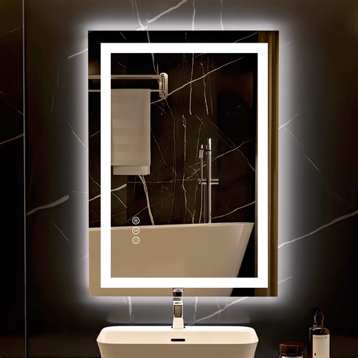 Royal Guard Rectangular Frameless Anti-Fog LED Light Wall Bathroom Vanity Mirror | Wayfair