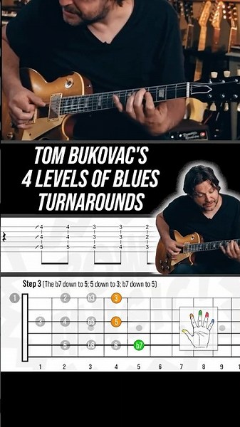 4 Levels of Blues Turnarounds in E (Tom Bukovac with Rick Beato) #shorts #guitarlesson #bluesguitar