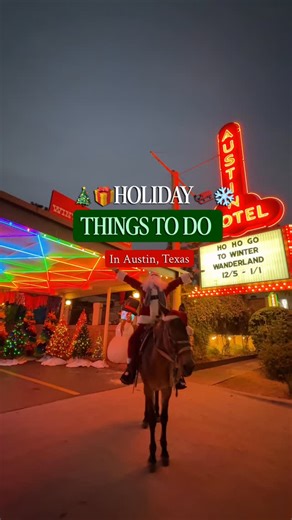 AUSTIN HOLIDAY BUCKET LIST 2025 🎄✨ Austin goes all out for the holidays — ice rinks, light shows, festive pop-ups, movie parties, and cozy winter wonderlands all over the city. Here are the can’t miss activities: – Trail of Lights at Zilker @atxlights – Elf Movie Party at @drafthouseaustin – Long Center Ice Rink Pop-up (INFO TBD) – Peppermint Parkway @cota_official – Snow Much Fun @edgerooftop – Ice Rodeo @fsaustin – Lake Austin Lights with @austinrentalboats @mozartscoffee – Holiday Pop-Up Bar