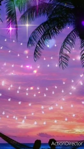 Romantic Beach Sunset Moments with Sparkling Hearts