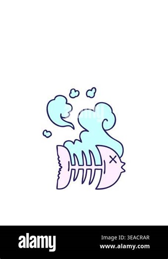 jumping motion animation of hand drawn quirky cartoon dead fish Stock Video Footage - Alamy