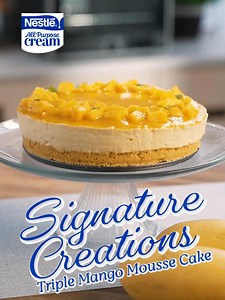 Triple Mango Mousse Cake with Nestlé Cream