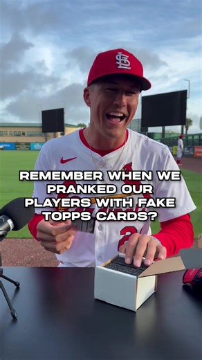 105K views · 1K reactions | Remember when we pranked the team with funny baseball cards in Spring Training? You can find exclusive signed copies of those cards in 2025 Topps Series 2, out now! | St. Louis Cardinals | Facebook