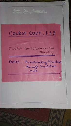B .Ed 2nd semester Practicum course 1.2.3 Microteaching practical through simulation mode #bed #yt