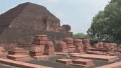 ruins of nalanda university at rajgir, bihar, india, a renowned,...