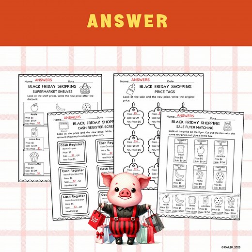 🛒Black Friday Shopping Math | Addition, Subtraction & Discount Activities This 40-page Black Friday Shopping Math Pack turns price tags, discounts, and shopping carts into engaging hands-on activities for young learners. Students practice subtraction within 20, comparing prices, and matching new-price totals 👉https://www.teacherspayteachers.com/Product/Black-Friday-Shopping-Math-Addition-Subtraction-Discount-Activities-14863884 #blackfriday #math #addition #subtraction #discountmath | P.A.Lek