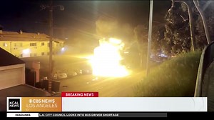 9.6K views · 55 reactions | #WATCH: Fire in Laurel Canyon Blvd. carport in Hollywood destroyed vehicles overnight. Details: https://www.cbsnews.com/losangeles/news/laurel-canyon-blvd-carport-fire-destroys-vehicles/ | CBS LA | Facebook