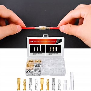 Nilight 400Pcs 3.9mm Bullet Connectors Male and Female Brass Bullet Wire Terminals Connector with Insulation Cover for 22-16AWG Electrical Wiring Motorcycle Motorbike Car Truck Boats