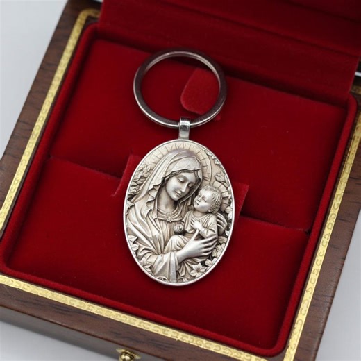 Virgin Mary Keychain Catholic Religious Gift Retro Gold Alloy Charm Christian Keyring for Women Men Faith Jewelry Pendant for Bag Car Keys - Etsy
