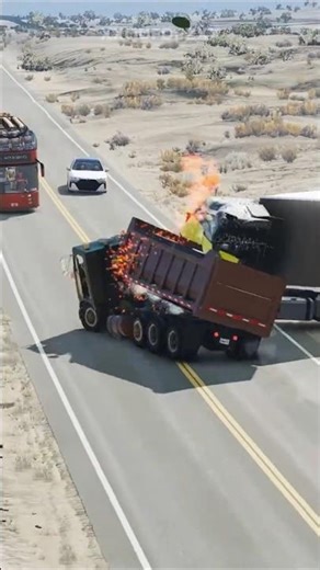 Realistic Highway Car & Truck Crashes #9