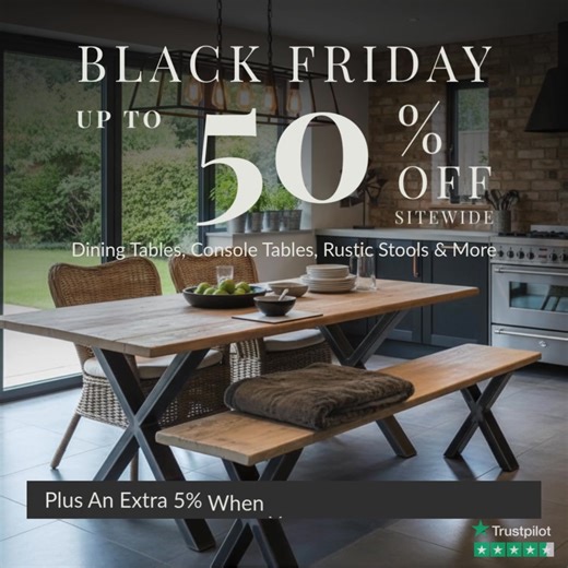 This Black Friday ⚫ upgrade your home with a table that lasts — and makes a statement. Solid wood. Hand-finished. Designed to age beautifully. Right now, get 20% off sitewide and up to 50% off selected styles. One piece. A lifetime of memories. ✅ 100% Solid Wood ⚒️ Handcrafted with love ♻️ Built to last for generations  FREE UK delivery  Environmentally friendly materials  Choices of sizes & wood types | Acumen Collection | Facebook