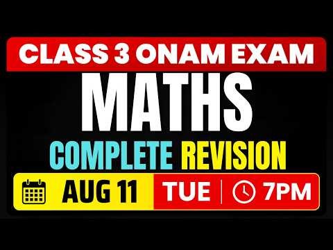 Class 3 Maths | Onam Exam | Complete Revision | Exam Winner