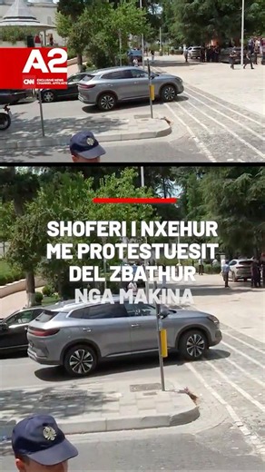 Shoferi i nxehur me protestuesit del zbathur nga makina