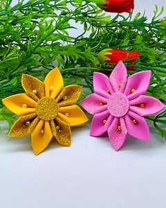 37K views · 4.1K reactions | Beautiful Glitter Flower - How to Make Flower - Home Decoration Craft - DIY | Origami Art & Crafts | Facebook