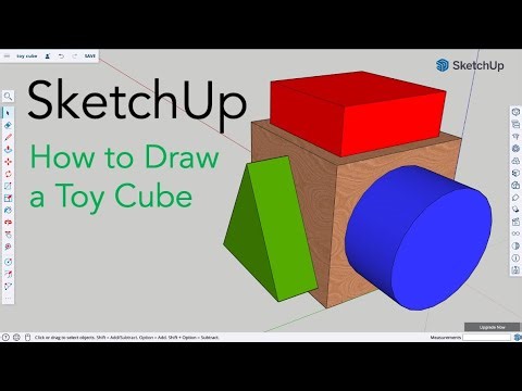 SketchUp Basics - How to draw a toy cube