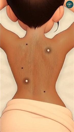 ASMR Back Deep Cleaning 😌 | Waxing, Pimple Popping & Mole Removal Animation #asmr #shorts