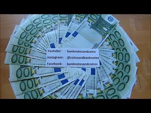 Counting Stack of 100 EURO banknotes