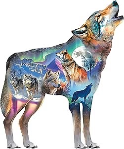 RoseArt - Big Shaped - Wolf II - 350 Piece Jigsaw Puzzle for Adults