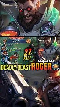 Deadly Beast Roger Aggressive Play - Build And Emblem Top 1 Global Roger ~ MLBB. #roger