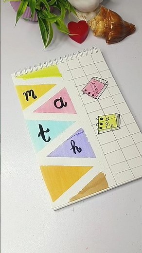 Creative Math Notebook Cover ✨ | Aesthetic DIY #shorts